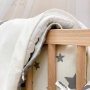 Set lenjerie patut bebe 7 piese White Stars (8)